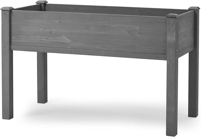 Raised Garden Bed with Legs Elevated Wooden Planter Box for Outdoor Plants KH378