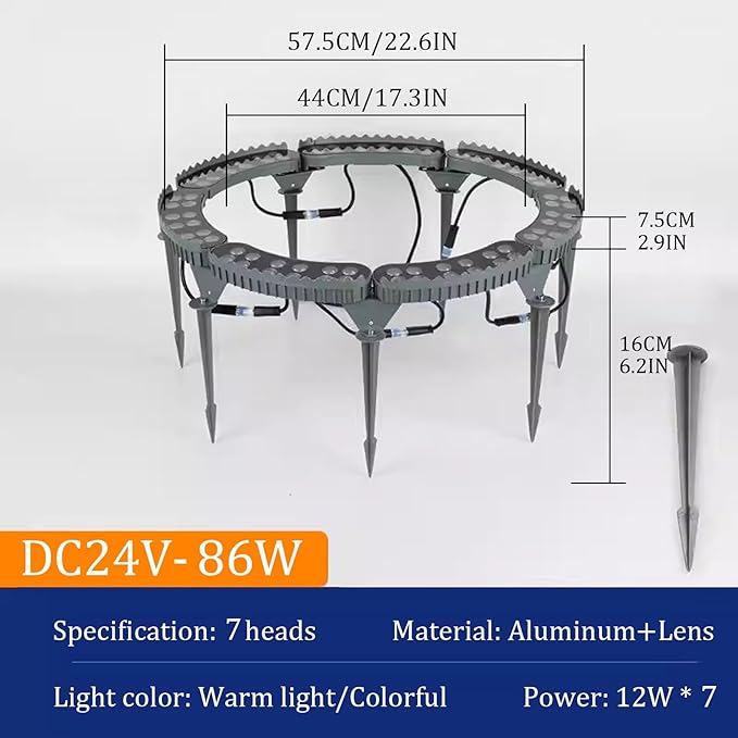 Palm Tree Lights Die‑cast Aluminum LED Tree Hugger Lights Outdoor for Villa Garden Landscape Lighting.Excluding Transformer(Yellow7 lamp Heads)