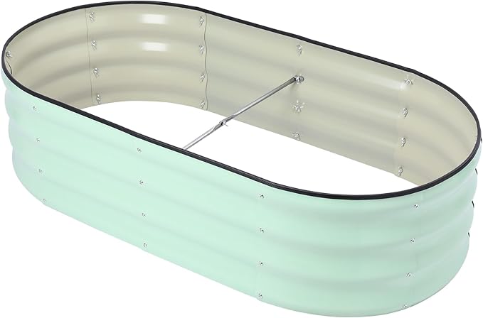 Galvanized Raised Garden Bed Kits Outdoor Metal Raised Planter Bed for Vegetables Flowers Ground Planter Box-Olive Green 46.5 x 23.6 x 11.8 in