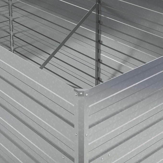 Garden Raised Bed Silver Galvanized Steel Planter for Outdoor Plants 63 x 31.5 x 30.3 Inch Rectangular Elevated Garden Bed