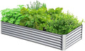 Heavy-Duty Galvanized Steel Raised Garden Bed for Outdoor Vegetable Fruit and Flower Planting – Rust-Resistant Metal Planter Box (6x3x1.5ft (Silver))