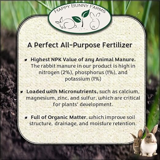 Rabbit Manure Fertilizer. 2-1-1 N-P-K. 2lb Bag of Dry Pellets