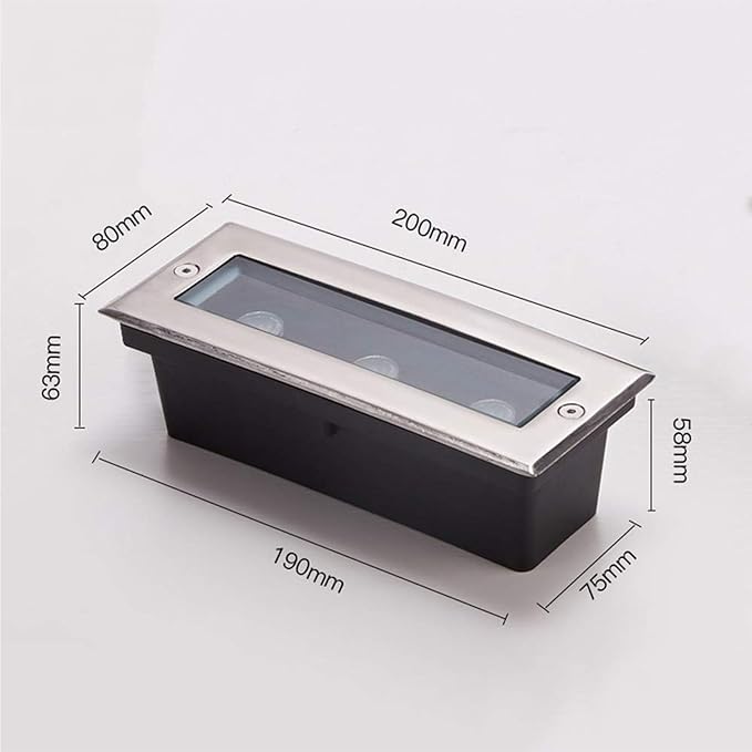 4PCS Outdoor Recessed Spotlight 85-265V Landscape Lights IP67 Waterproof Underground Light LED Rectangle Outdoor Garden Stainless Steel Spotlight Walkover Led Lights Floor Lamp (Blue Light 3W)
