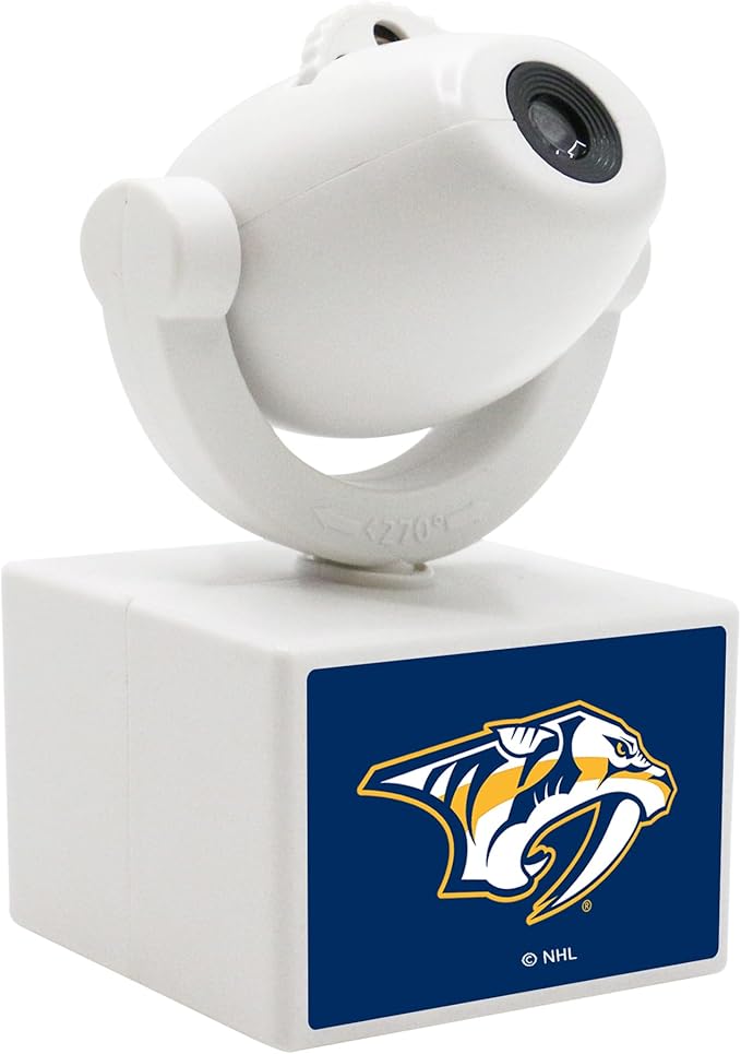 Sporticulture NHL American Hockey Nashville Predators LED Mini Spotlight Projector – 6 Team Logos Portable &amp USB Rechargeable – for Game Day Parties Dorm Rooms &amp More (No Button Batteries Re