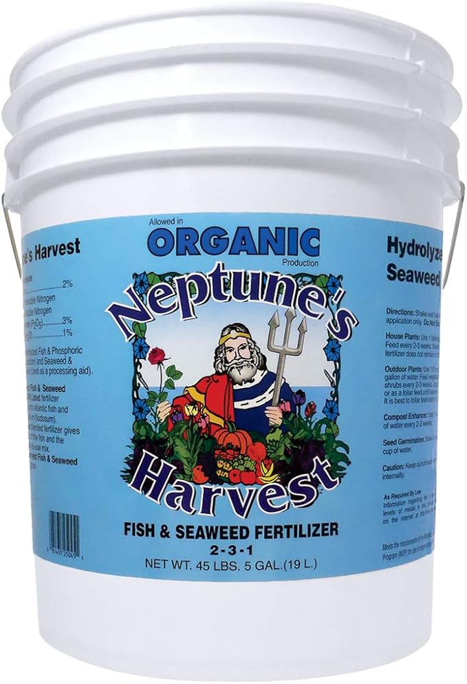 Neptune's Harvest Fish &amp Seaweed Fertilizer 2-3-1 5 Gallon Pail