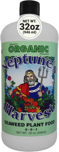 Neptune’s Harvest Seaweed Plant Food (0-0-1) - Multi-Purpose Seaweed Organic Liquid Fertilizer - Indoor &amp Outdoor Plant Fertilizer for Lawns Gardens Vegetables &amp Flowers (Quart)
