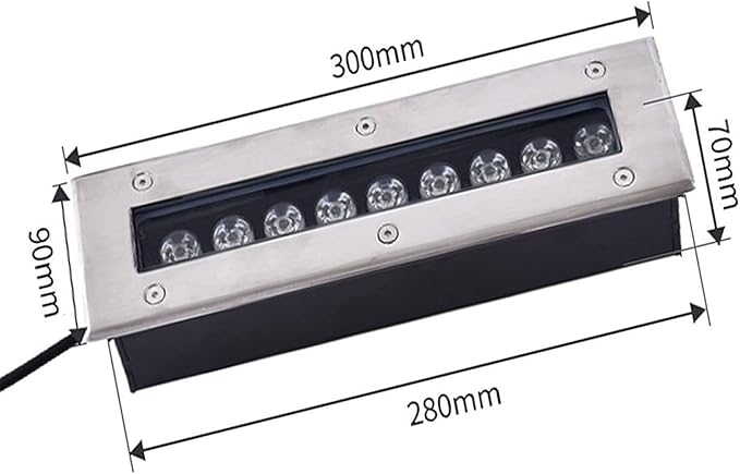 Underground Light LED - LED Beam Spotlight 9W Outdoor Buried Spot Lights IP65 Ground LEDs Landscape Lamp Rectangle Waterproof Stainless LEDs Floor LandscapeWarm White 9W (12V)