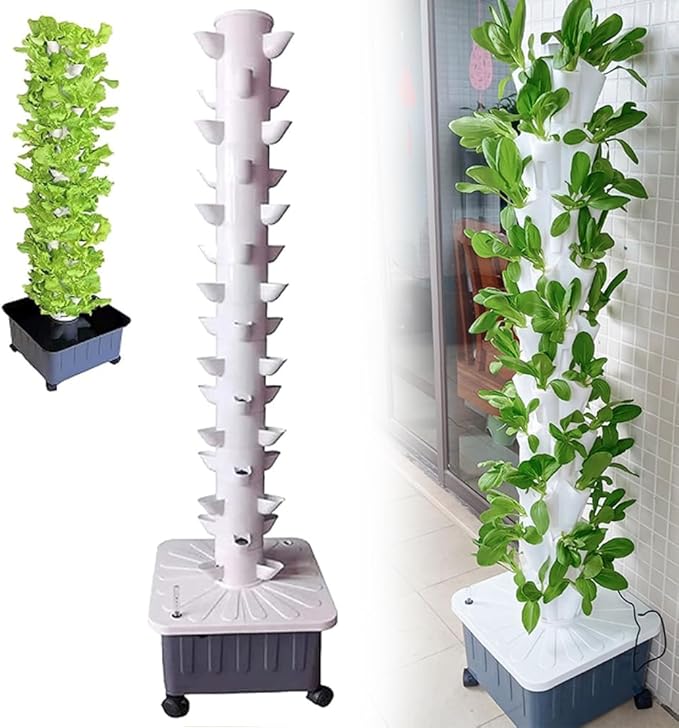 Hydroponics Growing System 45 Pods Hydroponics Tower Soilless Cultivation Grow Tower Vertical Garden Planter for Growing Vegetables and Succulents