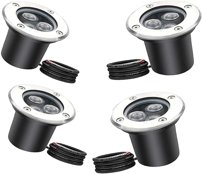 Outdoor Buried Lights Ground LED Landscape Lights IP66 Waterproof Recessed Ground Spotlight Round LED Underground Light for Garden Patio Fence Lawn Deck LiBlue-18W