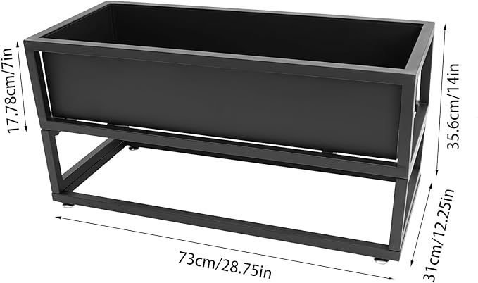 Elevated Planter Box 14In Tall Rectangular Garden Raised Planter Box with Drainage Hole 28.7 * 12 * 14 in Outdoor Raised Garden Bed with Legs for Gardening Herb Vegetable Flower