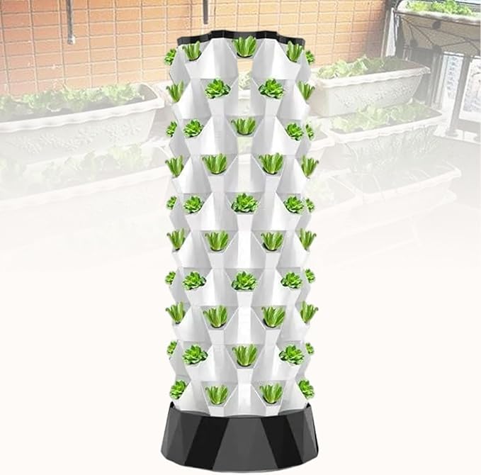 Hydroponics Growing System Hydroponics Growing System for Indoor Herbs Fruits and Vegetables with Hydration Pump Adapter Seedbed and Net PotsBlack-80Pots