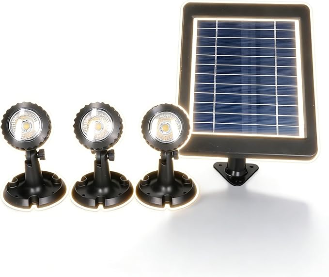 Solar Spotlight ABS Adjustable Waterproof Lighting IP68 Warm White Light for Courtyard Decoration - Solar Charging Durable ABS Material Versatile Outdoor Use