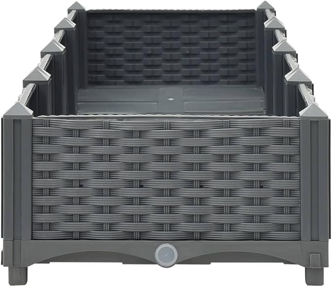 Raised Bed Outdoor Planter Garden Bed Polypropylene Raised Garden Bed Raised Planter Bed Raised Plant Containers for Fresh Vegetables Herbs Flowers 63 x 15.7 x 9.1