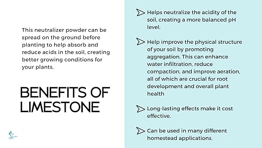 5 Pounds Calcium Carbonate Limestone Powder by The Seed Supply - Rock Dust - Great Soil Amendment and Fertilizer
