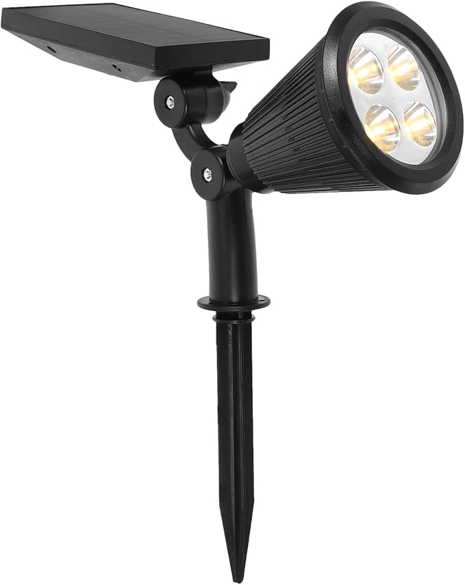 Homoyoyo Solar Outdoor Spot Lights 4led Warm White Landscape Lighting for Garden Yard Pathway Waterproof Solar Powered with 3 Modes