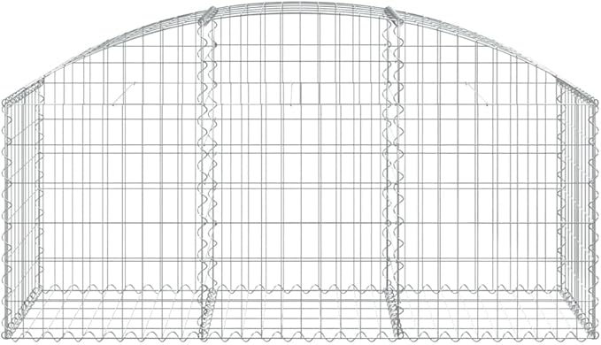 Gabion Basket Silver Galvanized Iron 59.1 x 19.7 x 31.5 in Rectangular Outdoor Garden Wall Planter Box for Landscaping Durable Weather-Resistant Raised Garden Bed