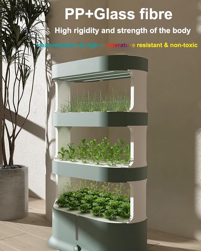 COYEUX Indoor Hydroponics System Automated LED Grow Lights Hydroponic Growing System with Remote Control for Herbs Fruits Vegetables White