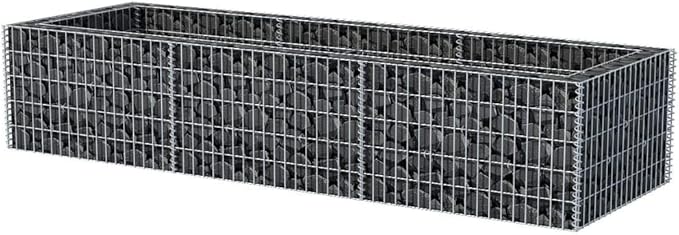 Outdoor Garden Gabion Basket Planter Steel Garden Decoration for Patio Garden Swimming Pool Terrace Gabion Raised Bed Steel 106.3x35.4x19.7