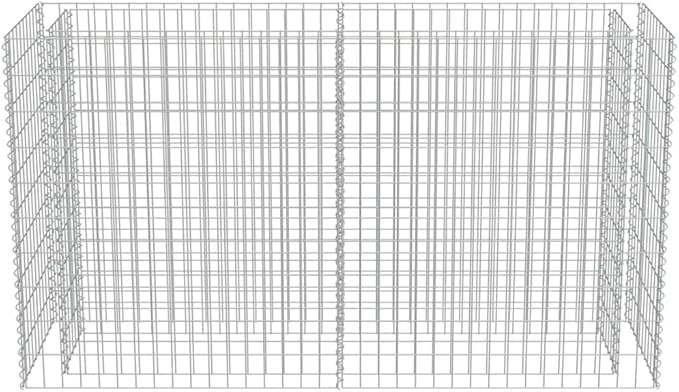 Galvanized Steel Gabion Planter Raised Bed Outdoor Garden Galvanized Steel Wire Mesh Grid Stone Wall Flower Raised Bed for Vegetables Flowers Plants 70.9x19.7x39.4 -AA