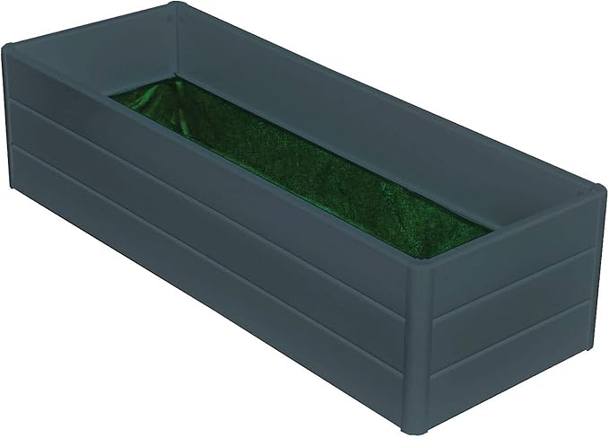 Nuvue Products Terrace Garden Box 44.5 L x 16.5 W x 11.5 H Polymer with Woodgrain Texture Dark Gray