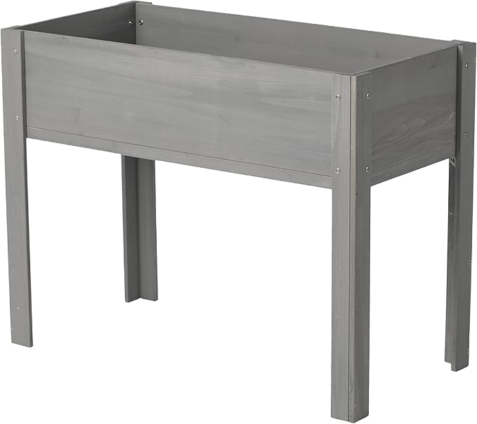 LIFE SKY 40-Inch Raised Garden Bed with Legs: Elevated Wooden Planter Box for Outdoor Plants &amp Flowers - Spacious Design for Balcony Growing in Apartments &amp Small Spaces
