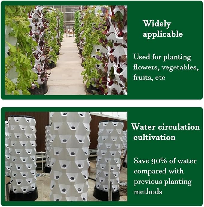 Garden Indoor Hydroponics Tower Vertical Garden Planter with LED Grow Light Water Circulation Cultivation Soilless Cultivation for Vegetable Fruit(6 Layers)
