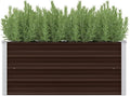 Outdoor Raised Garden Bed Deep Root Box Planter Galvanized Steel Planter Box for Planting Outdoor Plants Vegetables Brown 39.4x15.7x17.7