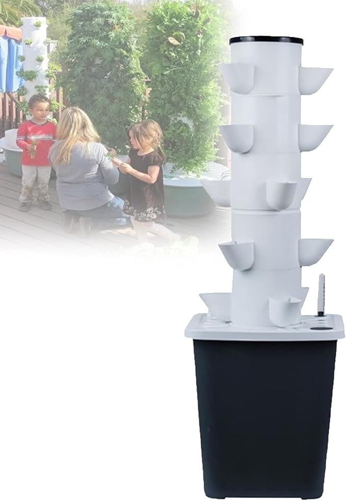 Hydroponic Grow System - 5-Hole Caps Detachable Design Sturdy PP - 90% Water Efficient 3X Faster Growth - Grow Herbs Veggies No Gardening Skills Needed(25holes)
