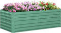Galvanized Raised Garden Bed Large &amp Tall Metal Planter 6' X 3' X 2' for Vegetables Flowers &amp Herbs Light Green