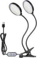 USB Plant Grow Light 234 LEDs Full Sunlight with 5 Adjustable Brightness Levels 3 Heads Black Desktop Clamp Lamp - Timer Controlled 360° Flexible Ideal for Indoor Plants and (2 Heads)