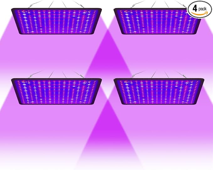 4Pcs 500W LED Planting Lamp 100-277V Indoor Plant Grow Fill Lamp UV IR Greenhouse Tent Hydroponics System Red Blue Growth Blubs 110V Vegetable Bonsai Fruit Seeding Lights Potted Succulent Cactus
