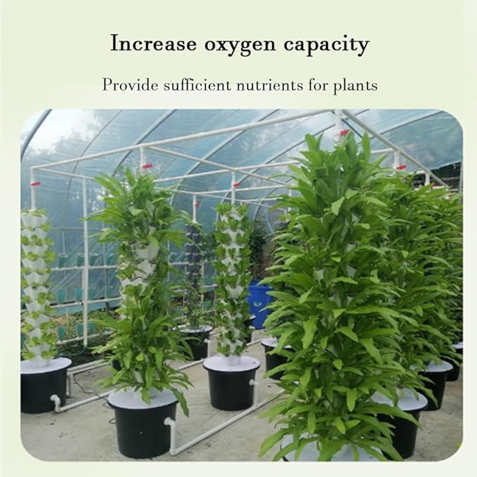 Hydroponics Growing System Tower Garden Vertical Hydroponic System Automatic Water Circulation Increased Oxygen Capacity for Fruits Vegetables(Gray10 Layers)