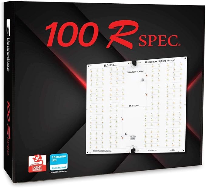 Horticulture Lighting Group HLG 100 Rspec Quantum Board LED Grow Light Veg &amp Bloom | High-Efficiency Upgraded LM301B LED's (Pack of 2)