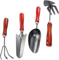 Homoyoyo 4pcs Mini Garden Tool Set with Extended Narrow Shovel Triple-Claw Rake Dual-use Hoe Rake and Soil Spoon – Small Hand Shovels for Digging Planting and Potting in Home Garden