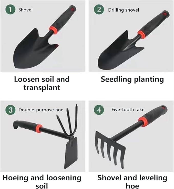 Gardening Tools - 4X Garden Tool Organizer | Heavy Duty Gardening Tools Set | Uprooting Weeding Tool | Gardening Hand Tools | Heavy Duty Planting Tools | Rust-Proof Digging Gadgets for Women Men