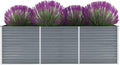 Garden Raised Bed Galvanized Steel 94.5x31.5x31.3 Gray