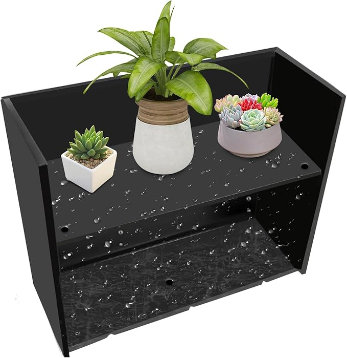 Metal Tall Rectangular Planter Rectangular Steel Raised Garden Bed with Detachable Shelf Tall Resin Garden Pots Outdoor Planters Box Planter Box for Outdoor Patio/Porch