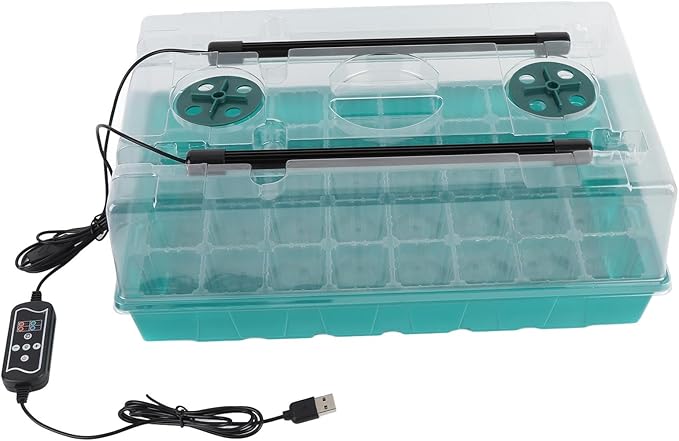 40 Cells Plant Starter Tray with LED Grow Light 3 Lighting Modes 3 Timers 5 Brightness Levels Indoor Plant Grow Kit