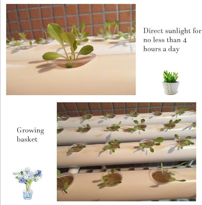 Indoor Garden Hydroponics Growing System Kit Hydrophonic Planter Grower PVC Drinking Water Pipe Soilless Cultivation for Vegetable