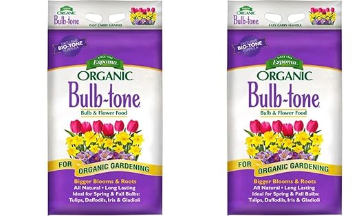 Espoma Organic Bulb-Tone 3-5-3 Natural &amp Organic Fertilizer and Plant Food for All Spring and Fall Bulbs. 18 lb. Bag. Use for Planting &amp Feeding to Promote Vibrant Blooms - Pack of 2