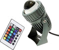 Rotation Spotlight - Narrow Beam Floodlights 10W Led Beam Light IP67 Waterproof Remote Lighting Spotlights Adjustable Beam Angle Up Lights for Building Exterior Weddings(220V)