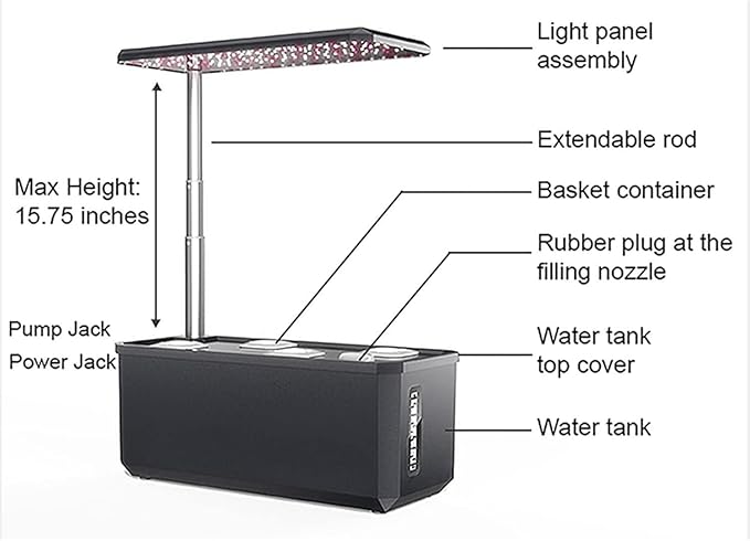 Hydroponics Growing System 6 Pods Hydroponics Growing System Indoor Garden with LED Grow LightHeight Adjustable and Automatic Timer for Fruits Vegetables