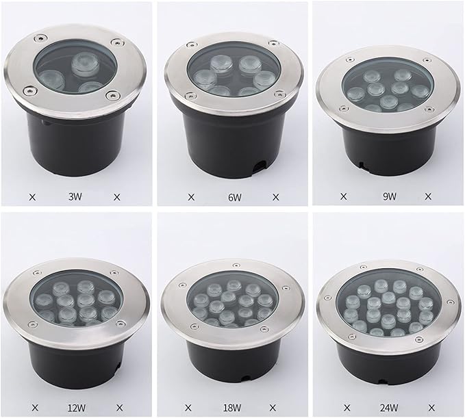 Recessed LED Landscape Light Waterproof IP67 Pathway Lights 85-110V Garden Round spotlights for Yard Driveway Deck Patio Patio