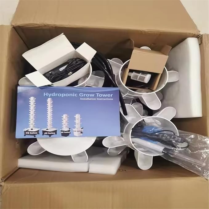 Hydroponics Growing System Kit Tower Indoor Vertical Farming Garden Planter Hydroponic Germination Kit with Water Pump for Indoor Herbs Fruits Vegetables