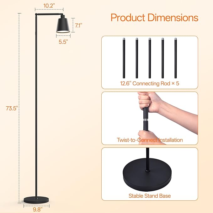 Bstrip 78 Tall Grow Light for Indoor Plants F11 Pro Standing Plant Light 18W Full Spectrum LED Grow Light Bulb with Optical Lens Non-Dimmable Angle&ampHeight Adjustable 4/9/14H Timer