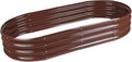 Raised Garden Bed GRS Certified Galvanized Planter Box Outdoor 6.5ft Oval Rot-Resistant Metal Garden Bed Planter Recycled Eco-Friendly Material Planter for Vegetables Flowers Herbs (Brown)