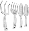 Garden Tool Set with Shovel Rake and Fork – 4pcs Gardening Hand Tools Kit for Planting Soil Loosening and Outdoor Garden Care