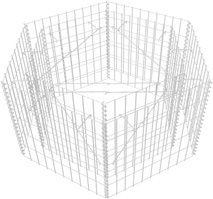 Hexagonal Gabion Raised BedGabion PlanterOutdoor Garden Gabion Stone Basket Planter Raised Vegetable BedSteel Garden Decorationfor Vegetables Flowers Plants39.4x35.4x19.7