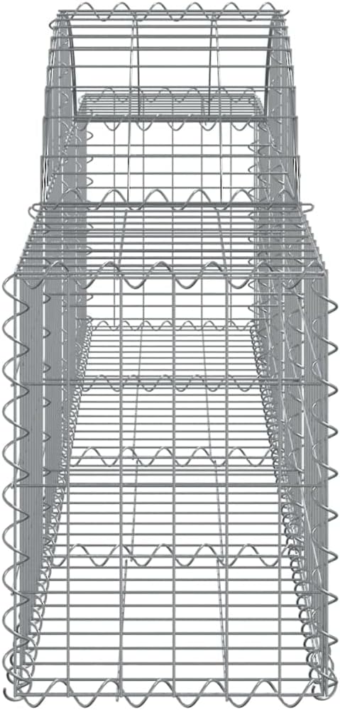 Silver Galvanized Iron Gabion Basket 78.7 x 78.7 x 11.8 in Raised Garden Bed Planter Outdoor Rectangular Metal Frame Flower Bed for Garden Terrace Patio