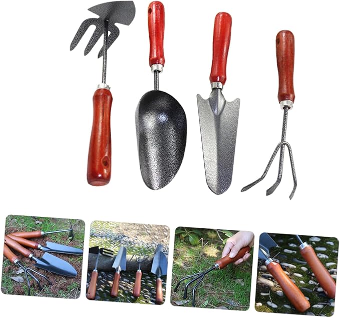 ibasenice 1set Small Garden Tool Gardening Supplies Trowel Rake Hoe Scoop for Planting Weeding and Soil Loosening Your Backyard Flowerbed
